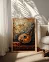 Saz Enstrümanı - Geleneksel Müzik Aleti İllüstrasyonu Poster Tablosu