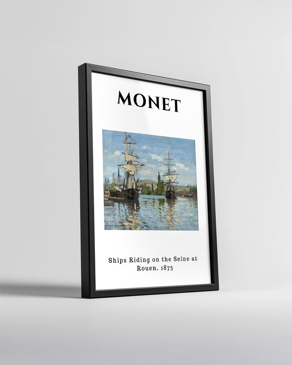 Seyne Nehrinde Yer Alan Gemiler - Claude Monet - 1873 Poster Tablosu