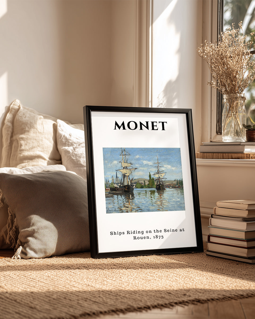 Seyne Nehrinde Yer Alan Gemiler - Claude Monet - 1873 Poster Tablosu