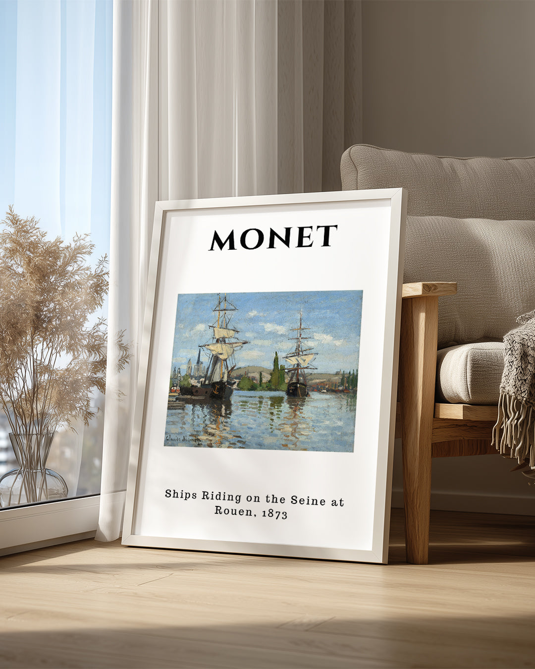 Seyne Nehrinde Yer Alan Gemiler - Claude Monet - 1873 Poster Tablosu