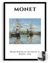 Seyne Nehrinde Yer Alan Gemiler - Claude Monet - 1873 Poster Tablosu