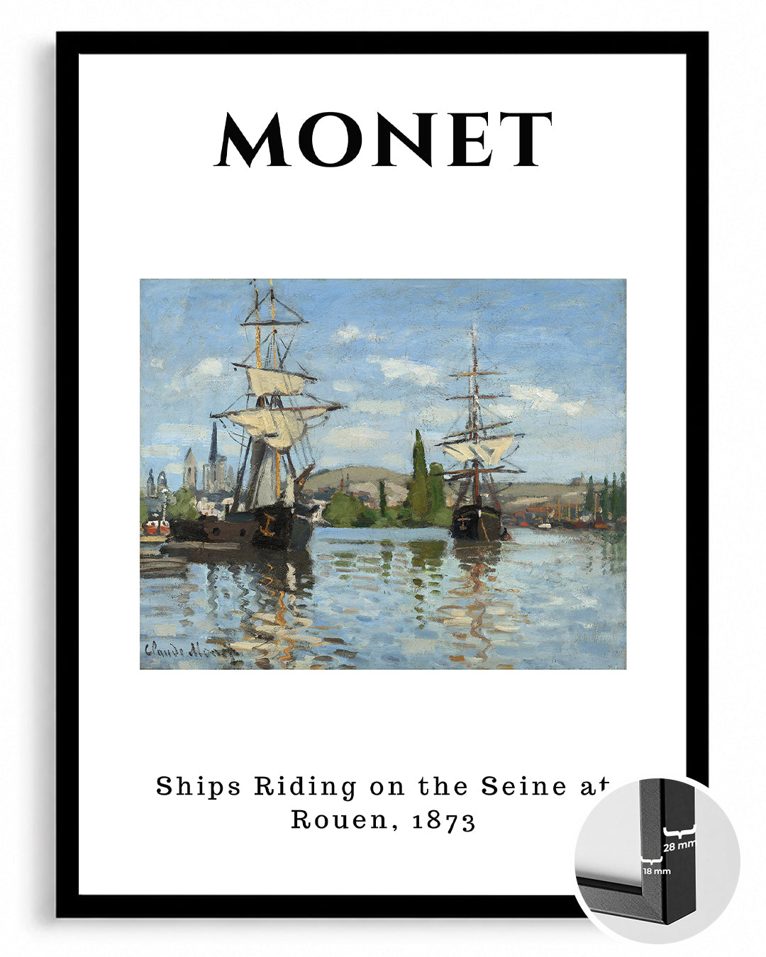 Seyne Nehrinde Yer Alan Gemiler - Claude Monet - 1873 Poster Tablosu