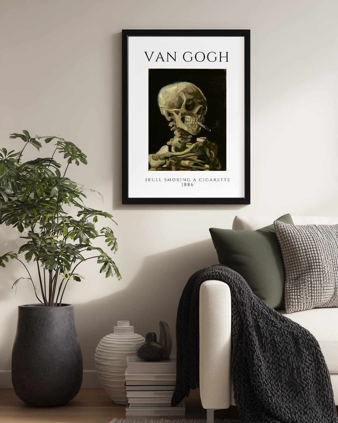 Sigara İçen Kafatası - Vincent van Gogh - 1886 Poster Tablosu