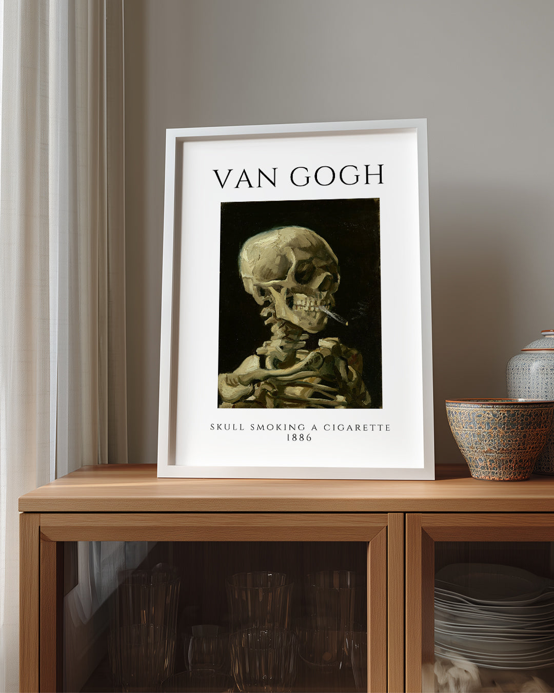 Sigara İçen Kafatası - Vincent van Gogh - 1886 Poster Tablosu