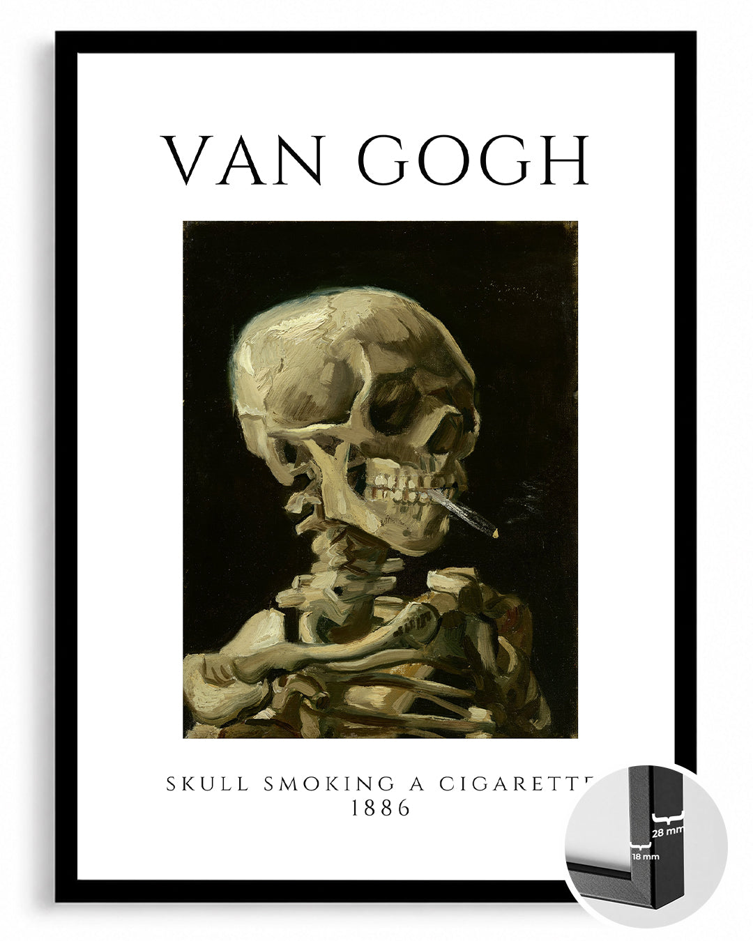 Sigara İçen Kafatası - Vincent van Gogh - 1886 Poster Tablosu