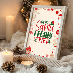 Silent Night Typography Poster Tablosu