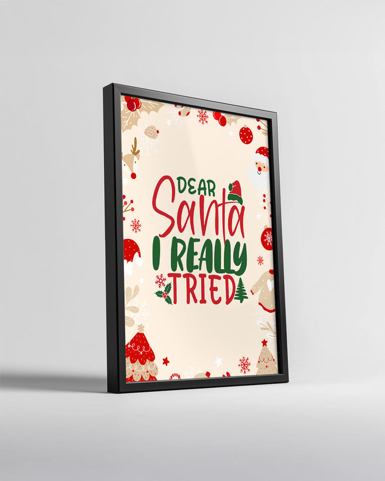 Silent Night Typography Poster Tablosu