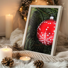 Silver Tinsel Christmas Poster Tablosu