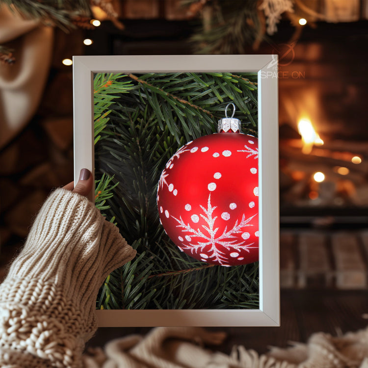 Silver Tinsel Christmas Poster Tablosu