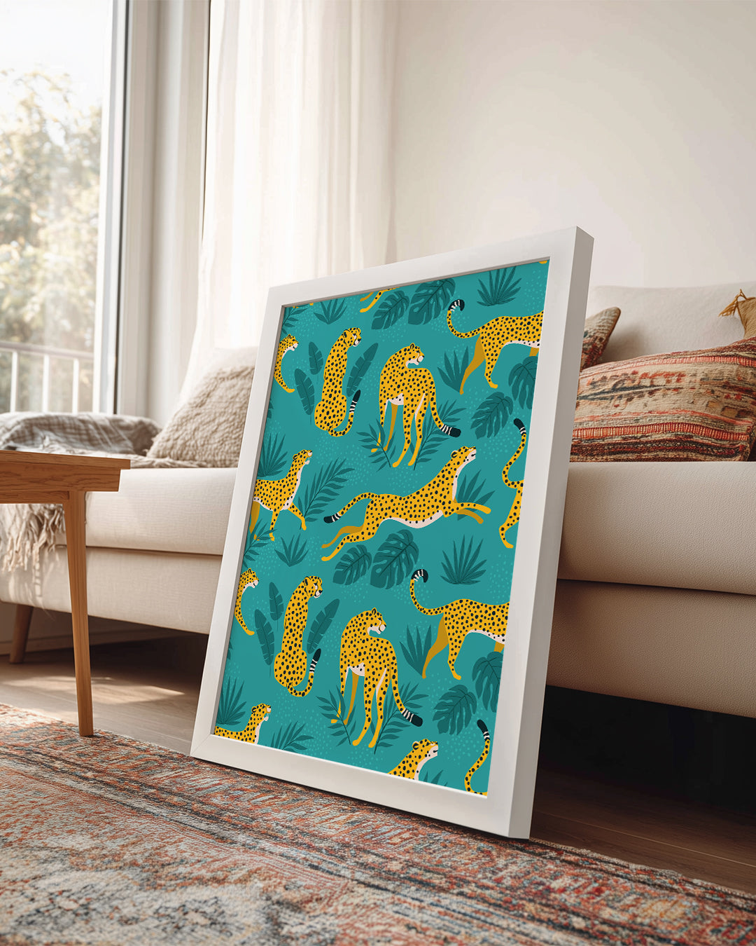 Siyah Benekli Kaplan - Orman Deseni Poster Tablosu