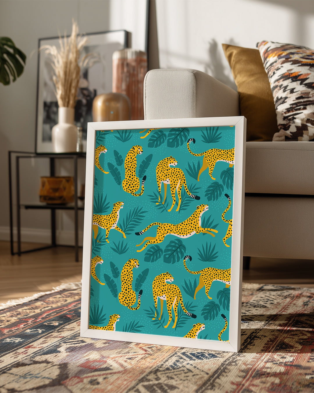 Siyah Benekli Kaplan - Orman Deseni Poster Tablosu