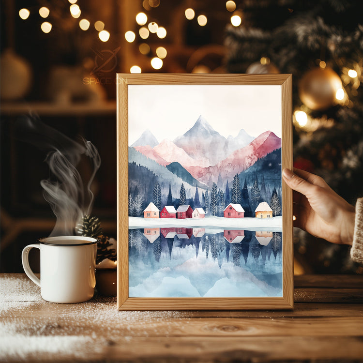 Snowman Couple Love Poster Tablosu