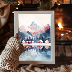 Snowman Couple Love Poster Tablosu