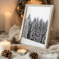 Snowman Under Stars Poster Tablosu