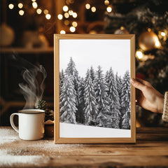 Snowman Under Stars Poster Tablosu