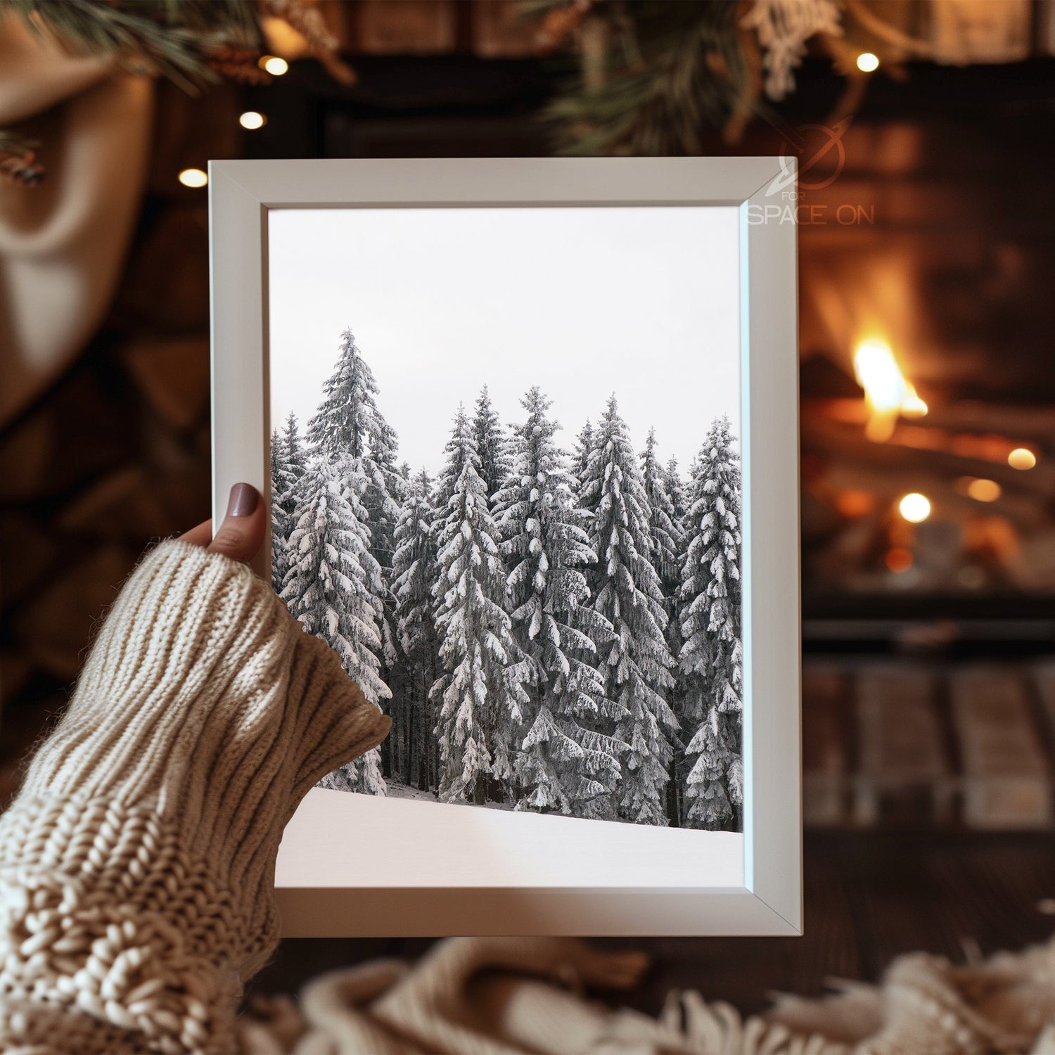 Snowman Under Stars Poster Tablosu