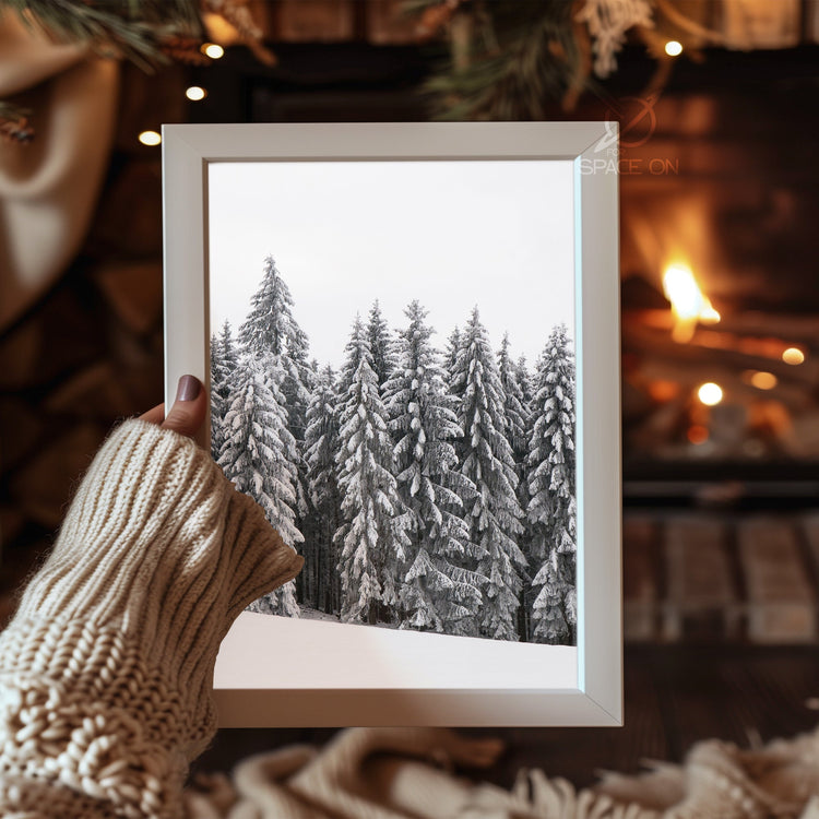 Snowman Under Stars Poster Tablosu