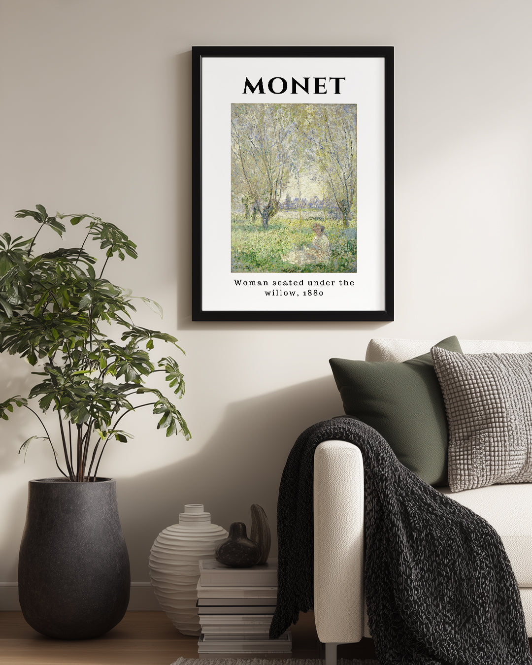 Söğüt Altında Oturan Kadın - Claude Monet - 1880 Poster Tablosu