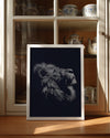 Soyut Aslan - Çizgisel Portre Poster Tablosu