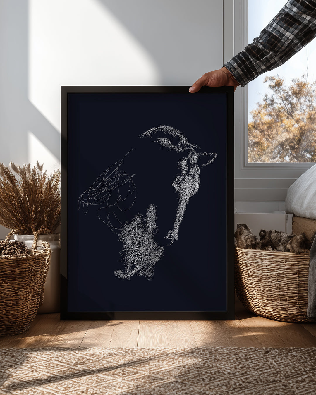 Soyut Kuş - Çizgisel Minimalist Tasarım Poster Tablosu
