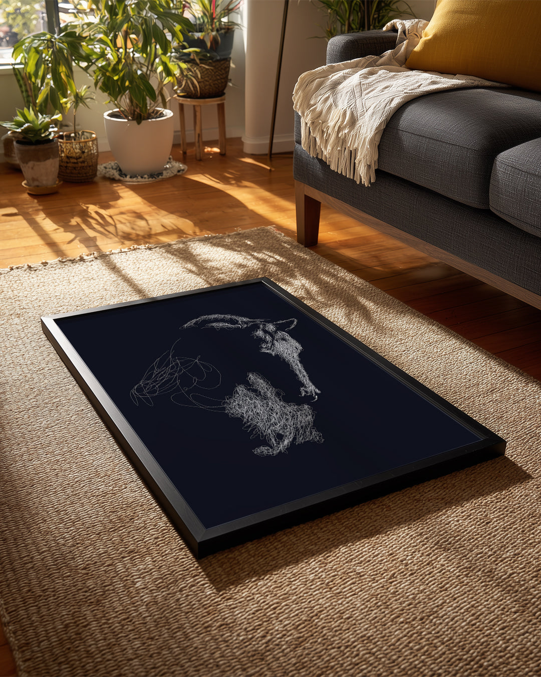 Soyut Kuş - Çizgisel Minimalist Tasarım Poster Tablosu