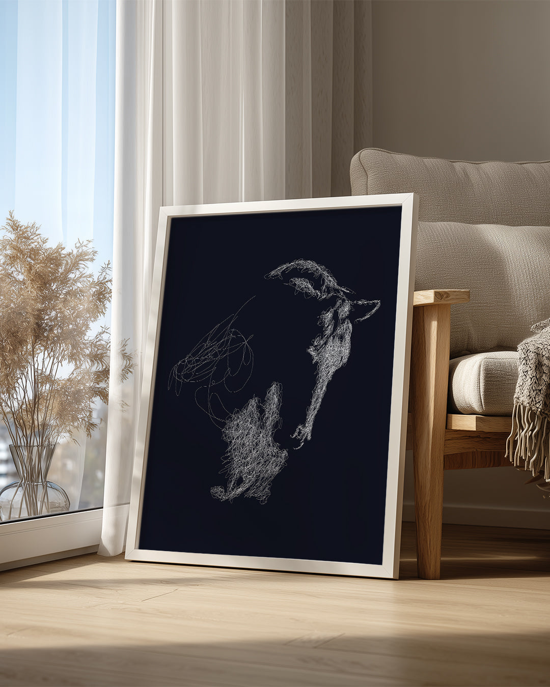 Soyut Kuş - Çizgisel Minimalist Tasarım Poster Tablosu