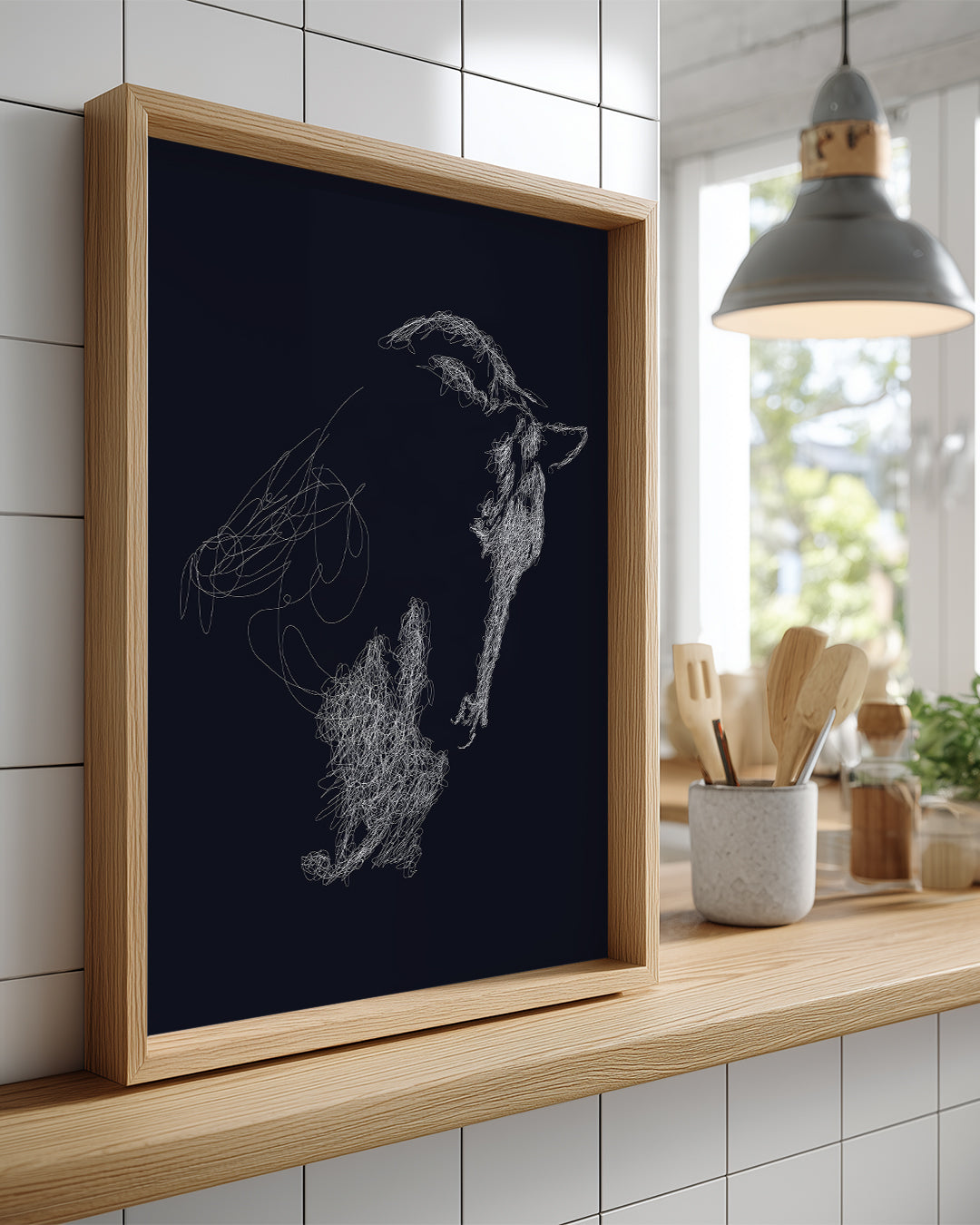 Soyut Kuş - Çizgisel Minimalist Tasarım Poster Tablosu