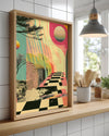 Soyut Manzara - Renkli Geometrik Desenler ve Doğal Unsurlar Poster Tablosu