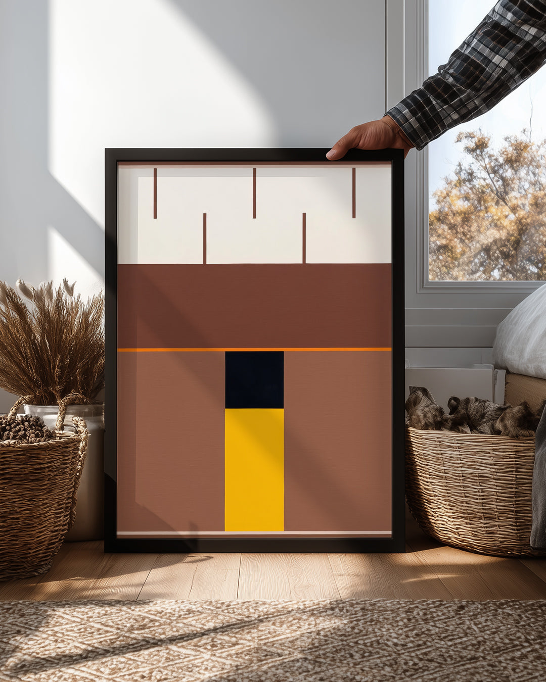 Soyut Renk Kompozisyonu - Geometrik Şekiller ve Denge Oyunları Poster Tablosu
