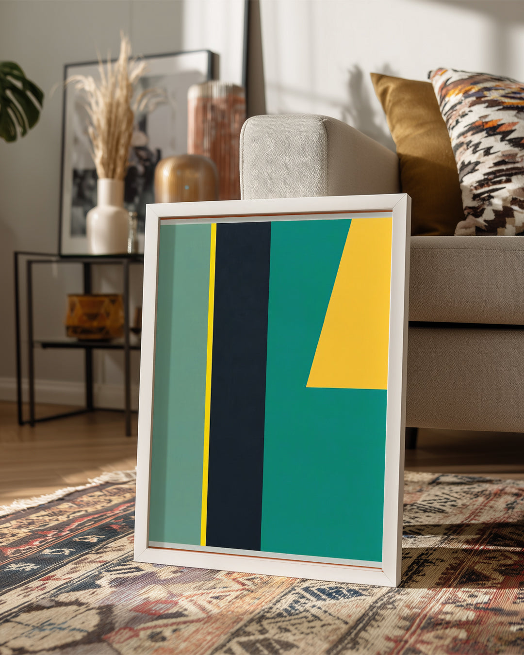 Soyut Renk Kompozisyonu - Geometrik Şekillerle Dolu Sanat Eseri Poster Tablosu