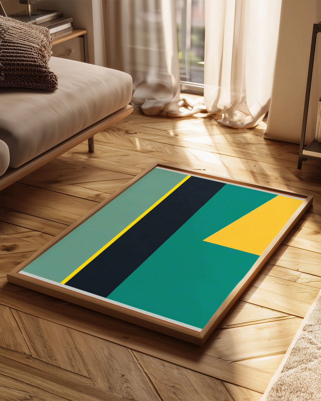 Soyut Renk Kompozisyonu - Geometrik Şekillerle Dolu Sanat Eseri Poster Tablosu