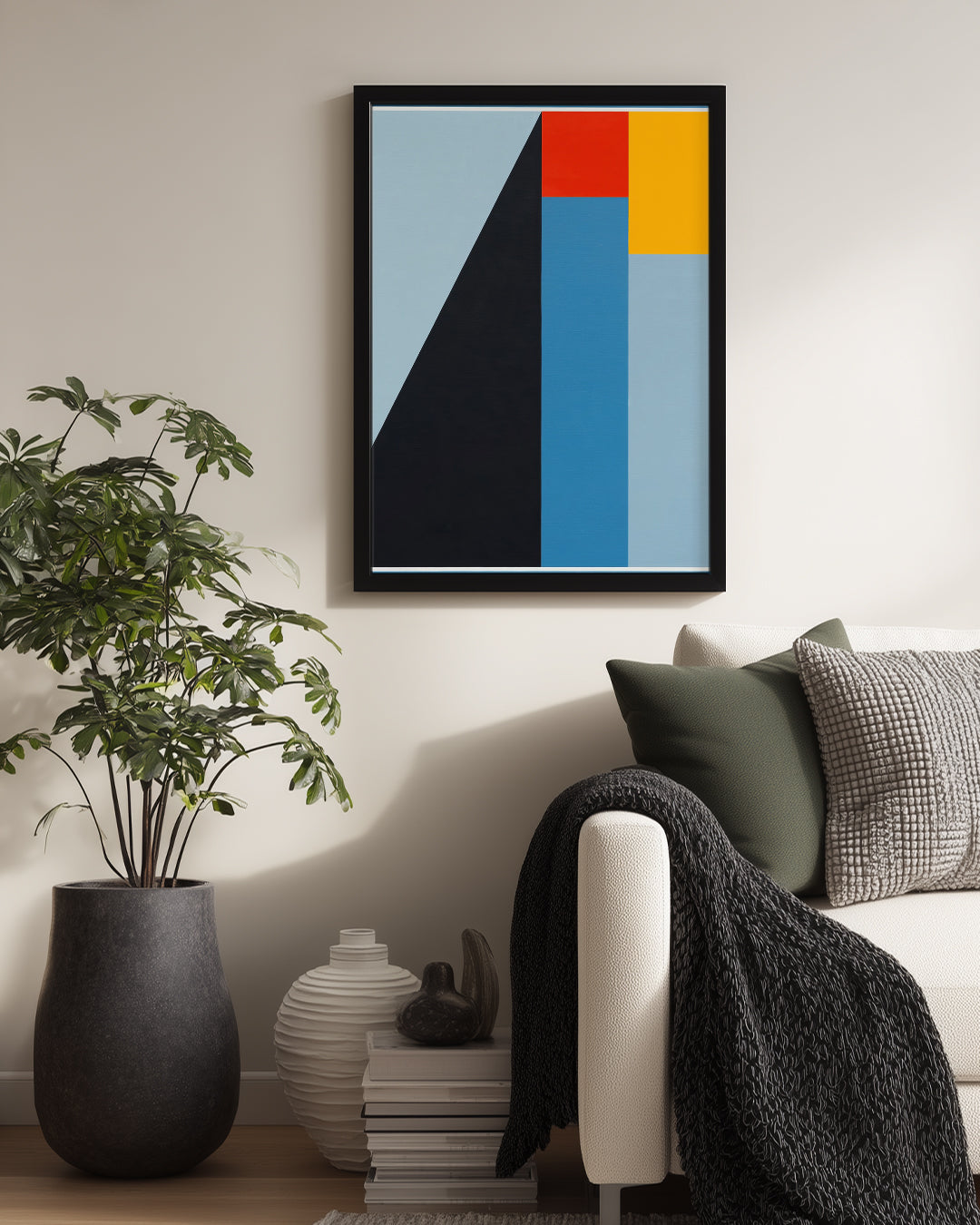 Soyut Sanat - Renkli Geometrik Şekil Düzeni Poster Tablosu