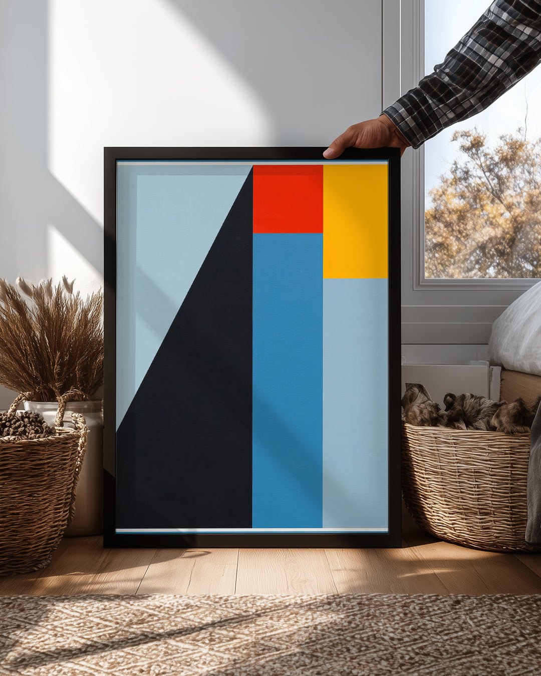 Soyut Sanat - Renkli Geometrik Şekil Düzeni Poster Tablosu