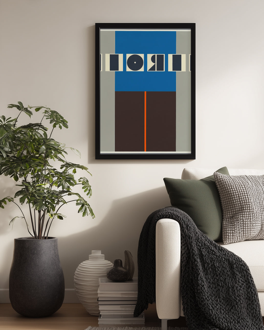 Soyut Sanat Kompozisyonu - Geometrik Biçimlerin Renkli Dansı Poster Tablosu