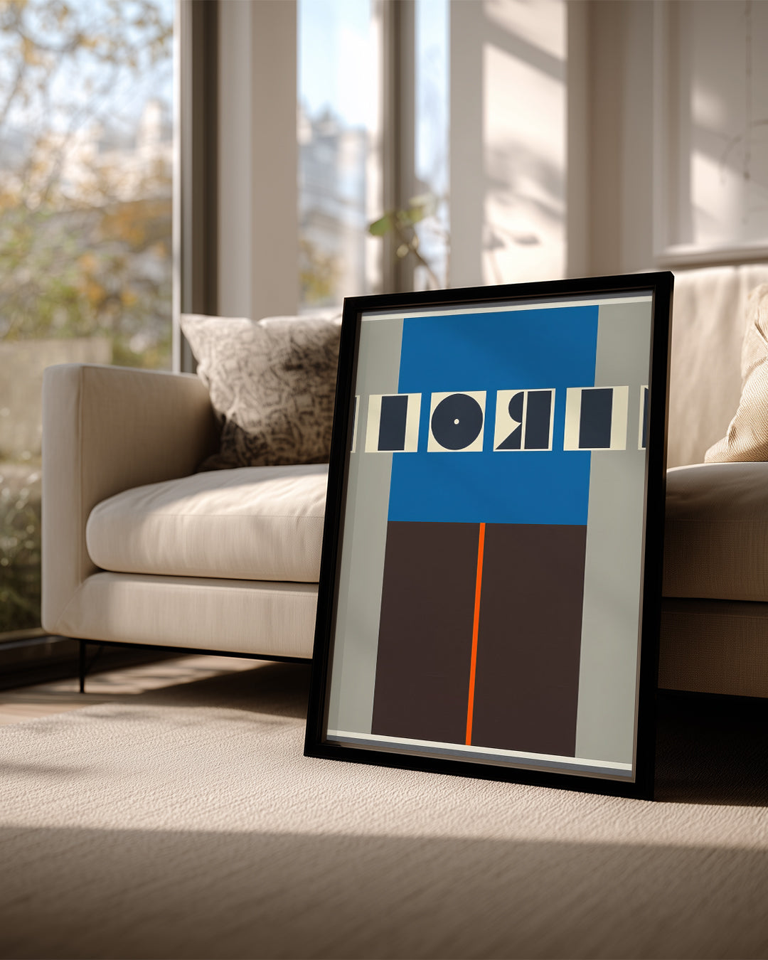 Soyut Sanat Kompozisyonu - Geometrik Biçimlerin Renkli Dansı Poster Tablosu