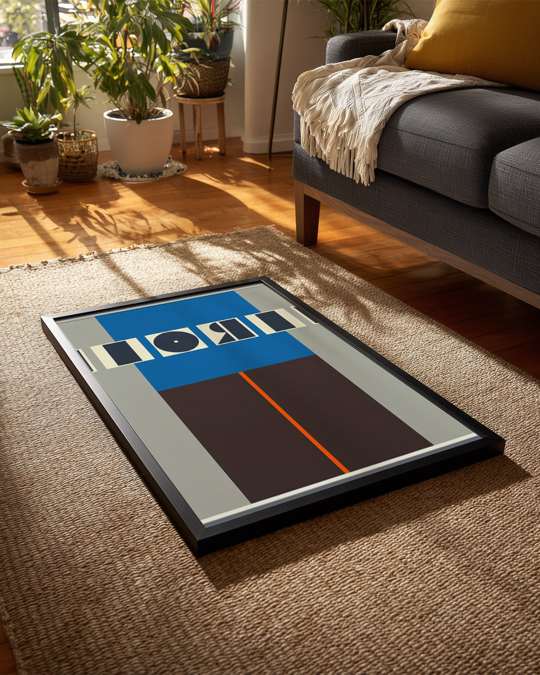 Soyut Sanat Kompozisyonu - Geometrik Biçimlerin Renkli Dansı Poster Tablosu
