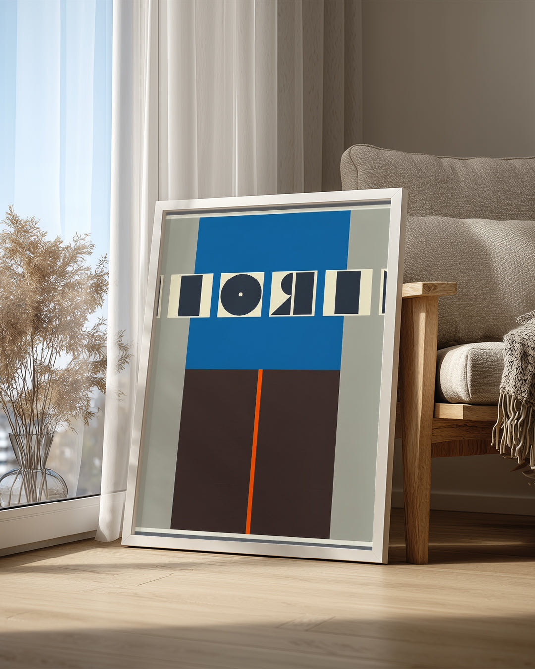 Soyut Sanat Kompozisyonu - Geometrik Biçimlerin Renkli Dansı Poster Tablosu