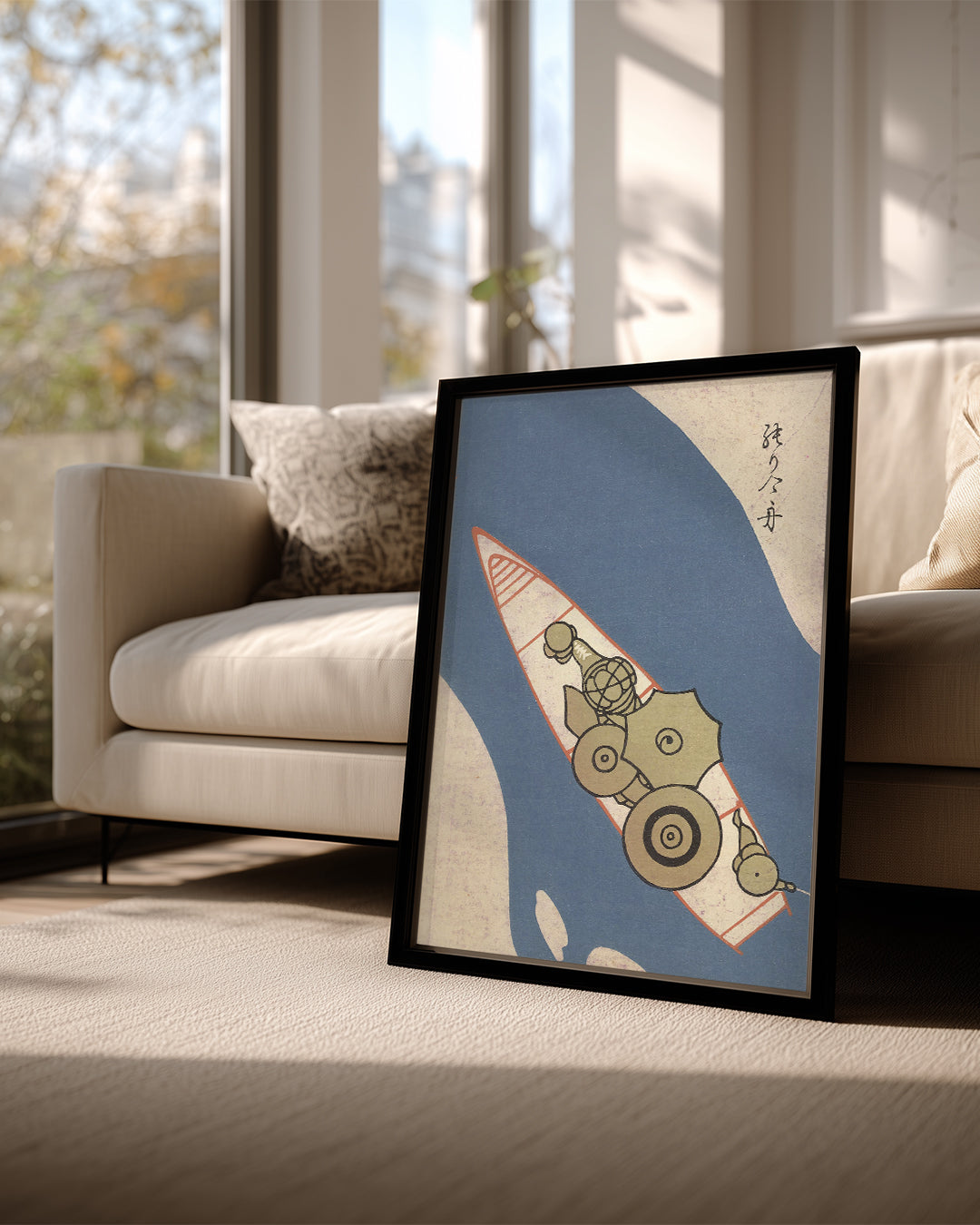 Soyut Tekne - Minimalist Japon Tarzı Poster Tablosu