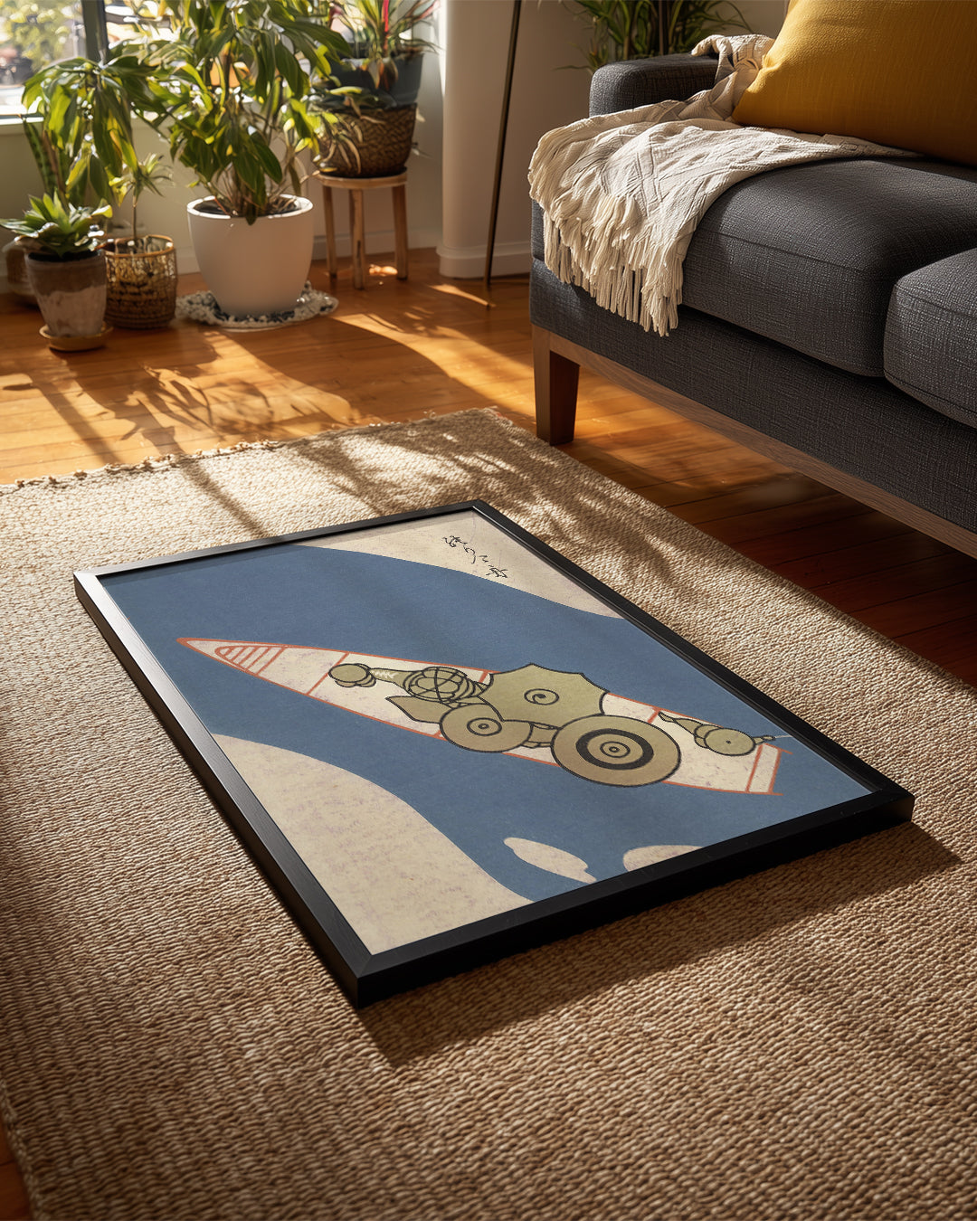 Soyut Tekne - Minimalist Japon Tarzı Poster Tablosu
