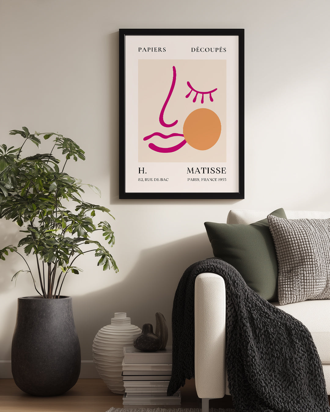 Soyut Yüz Çizimi - Henri Matisse - 1955 Poster Tablosu