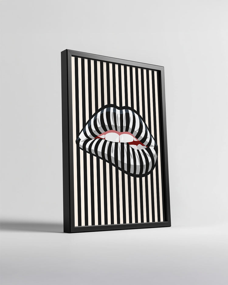 Stripe Lips Poster Tablosu