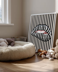 Stripe Lips Poster Tablosu