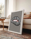 Stripe Lips Poster Tablosu