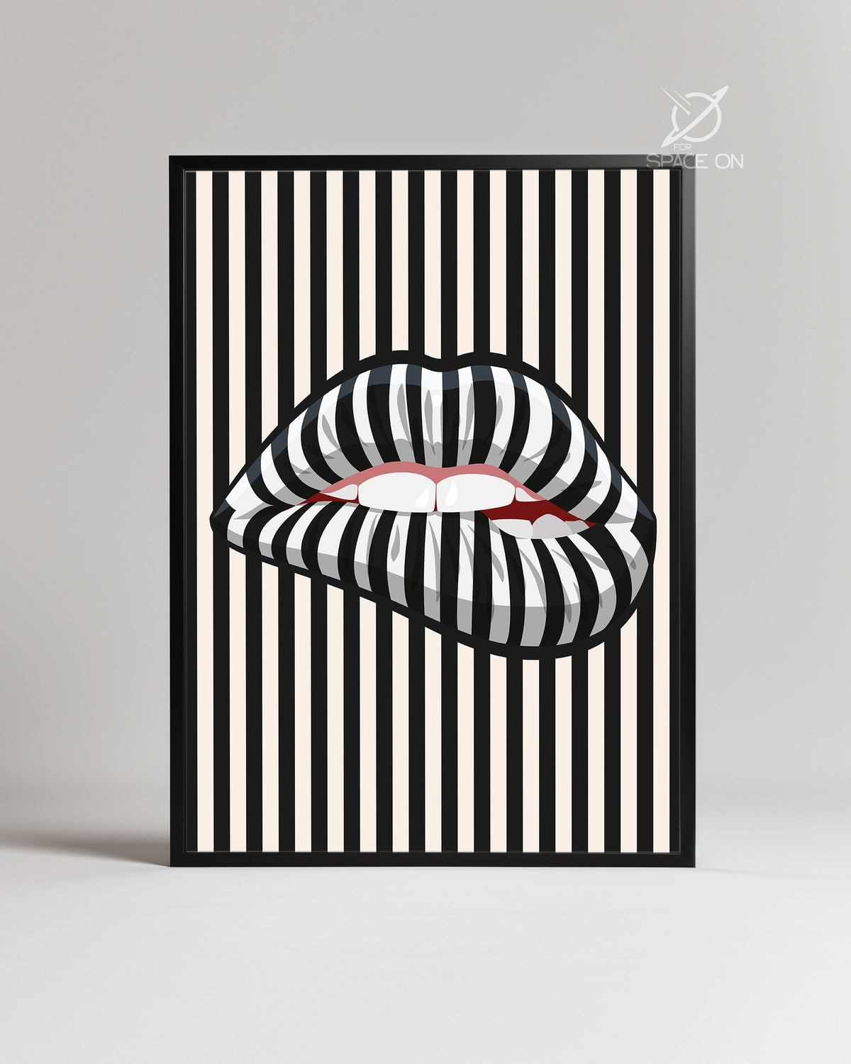 Stripe Lips Poster Tablosu
