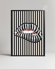 Stripe Lips Poster Tablosu