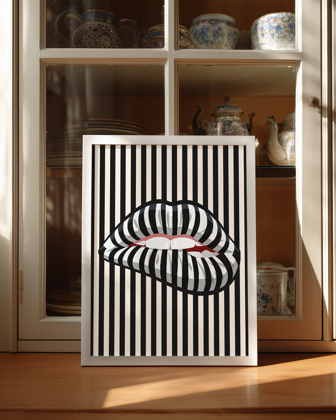 Stripe Lips Poster Tablosu