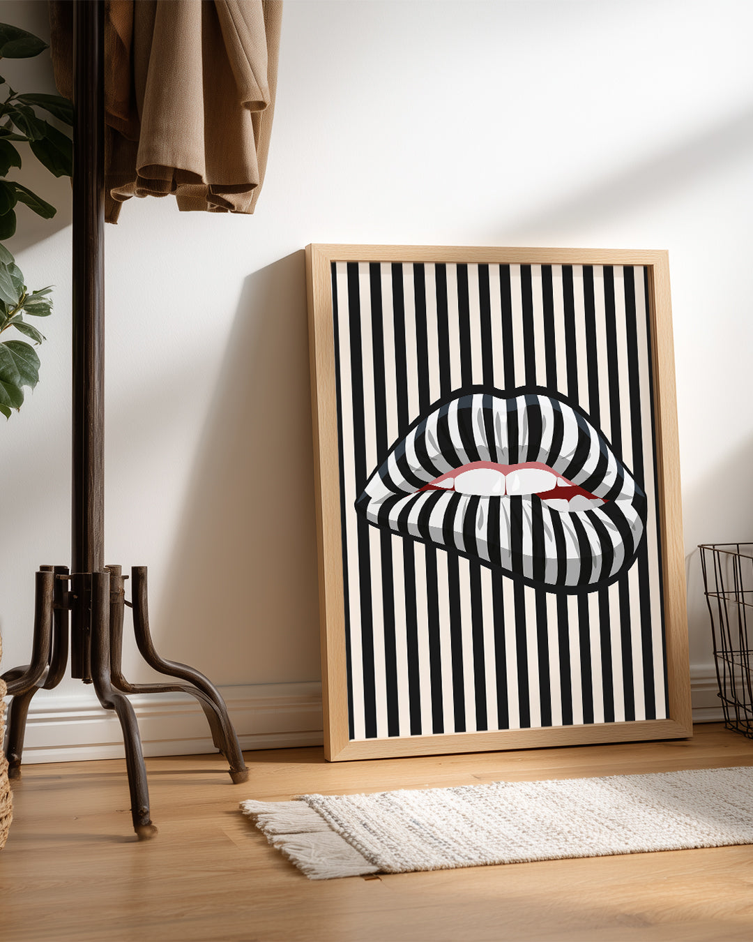 Stripe Lips Poster Tablosu