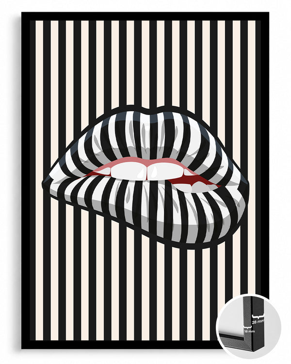 Stripe Lips Poster Tablosu