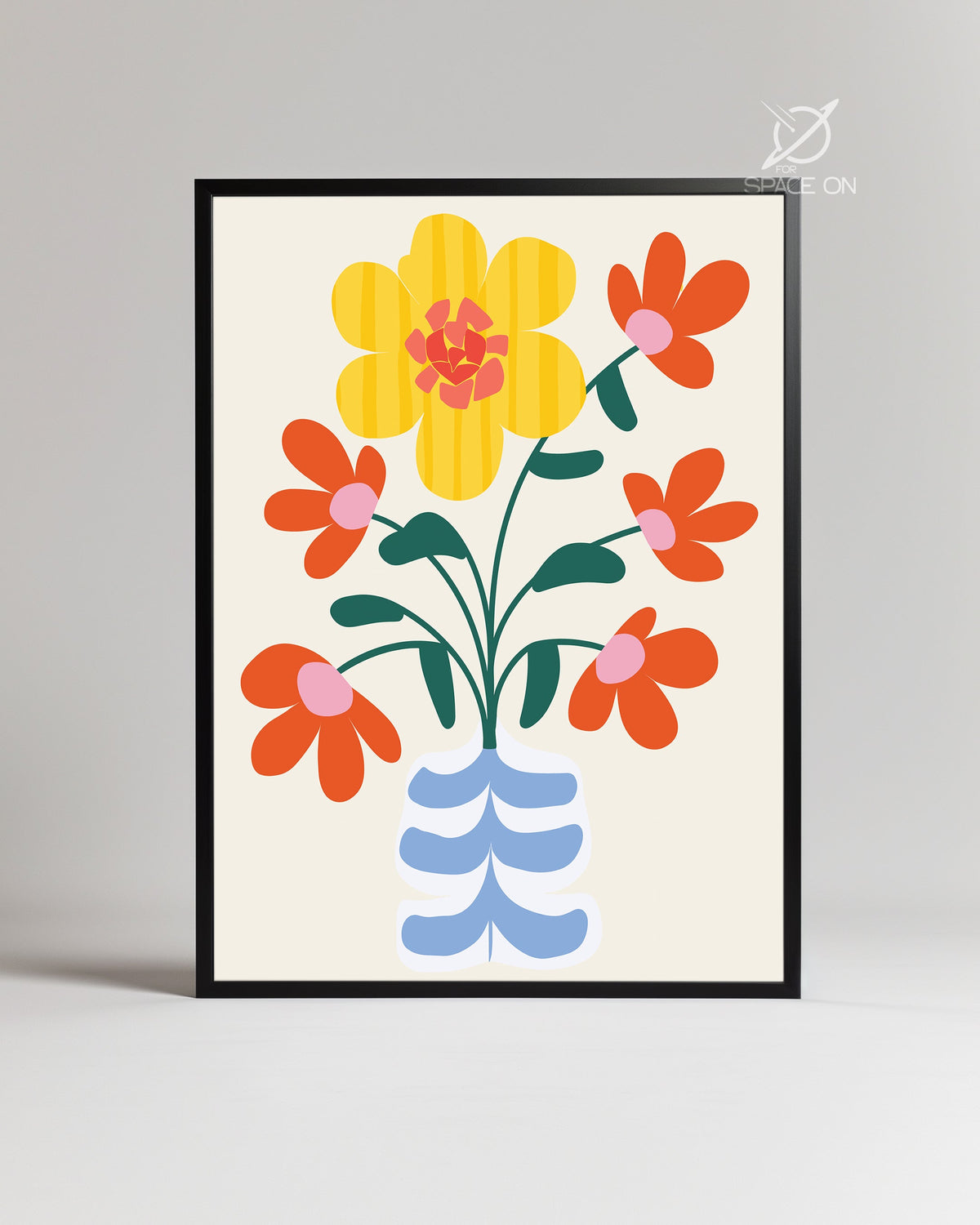 Striped Pot Poster Tablosu