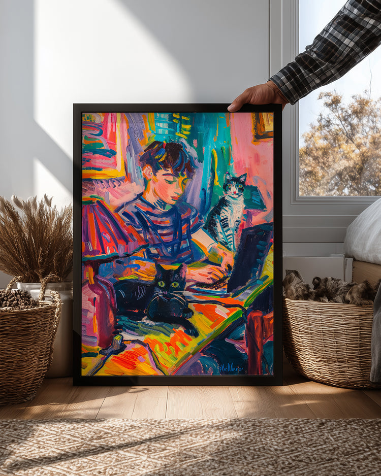 Study Cats Poster Tablosu